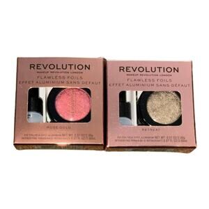 Makeup Revolution Flawless Foils Eyeshadow 2-Pack: Rose Gold & Retreat | NIB 🎨